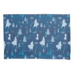 Frozen 2: Anna, Elsa, &amp; Olaf Blue Foliage Pattern Pillow Case