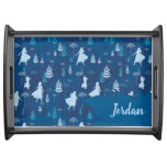 Frozen 2: Anna, Elsa, &amp; Olaf Blue Foliage Pattern Serving Tray