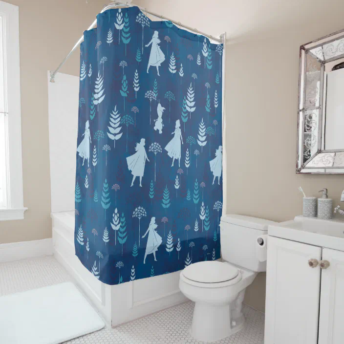 Blue/Purple Anna & Olaf Fabric Shower Curtain NEW Disney Frozen Elsa 