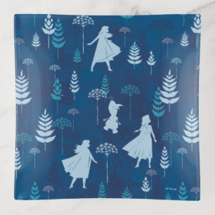 Frozen 2: Anna, Elsa, & Olaf Blue Foliage Pattern Trinket Tray