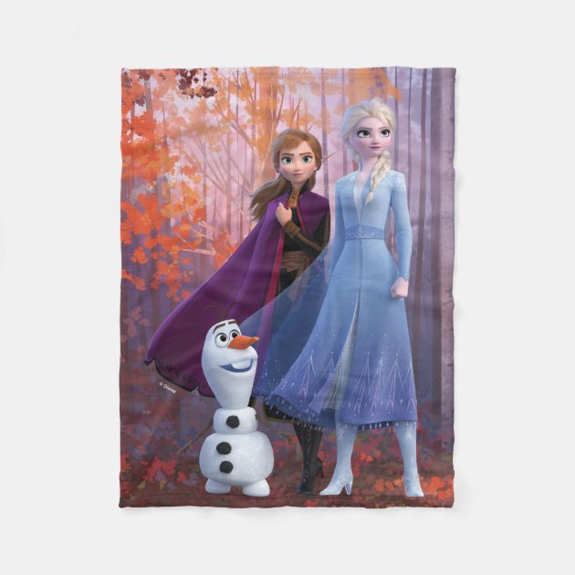 Disney Frozen Fleece Throw Blanket Elsa Anna Pink Blue Olaf 100 X 150 CM New FPP 