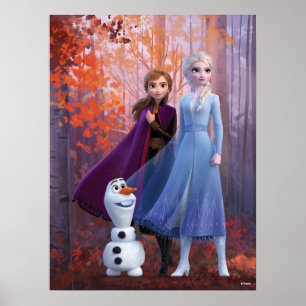 Frozen 2 Anna, Elsa & Olaf Poster