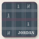 Frozen 2: Anna, Elsa, &amp; Olaf Tartan Pattern Beverage Coaster