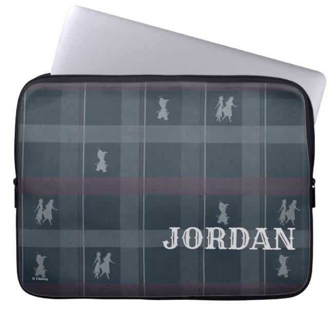 Frozen 2: Anna, Elsa, & Olaf Tartan Pattern Laptop Sleeve (Front)