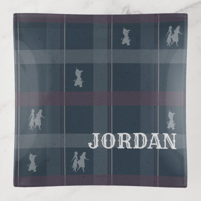 Frozen 2: Anna, Elsa, & Olaf Tartan Pattern Trinket Tray (Front)