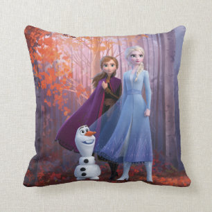 Frozen 2   Anna, Elsa & Olaf Throw Pillow