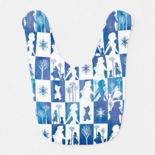 Frozen 2: Anna, Elsa, & Olaf Winter Tile Pattern Baby Bib