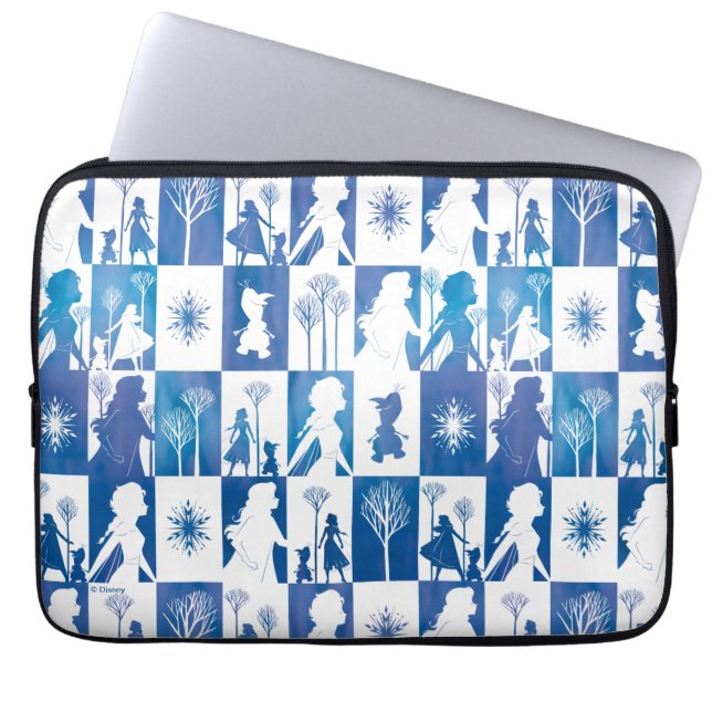 Frozen 2: Anna, Elsa, & Olaf Winter Tile Pattern Laptop Sleeve (Front)