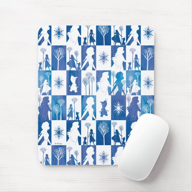 Frozen 2: Anna, Elsa, & Olaf Winter Tile Pattern Mouse Pad (With Mouse)