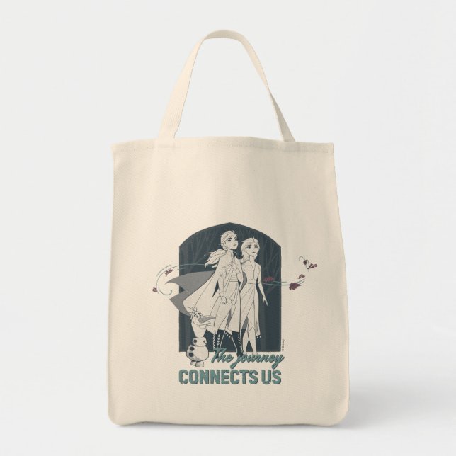 Frozen 2: Anna & Elsa | The Journey Connects Us Tote Bag (Front)