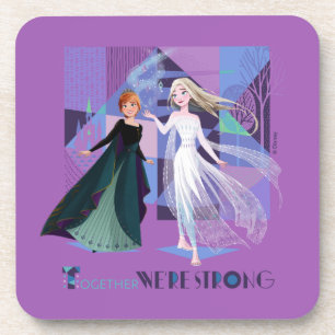 Frozen 2   Anna & Elsa - Together We're Strong Beverage Coaster