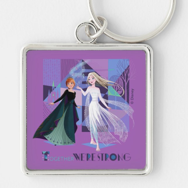 Frozen 2 | Anna & Elsa - Together We're Strong Keychain (Front)