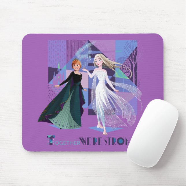 Frozen 2 | Anna & Elsa - Together We're Strong Mouse Pad (With Mouse)
