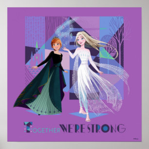 Frozen 2 Anna & Elsa - Together We're Strong Poster