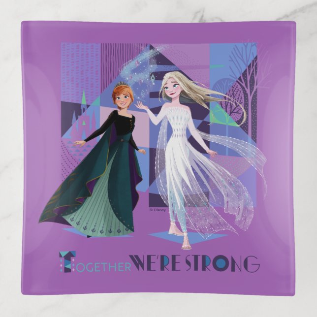 Frozen 2 | Anna & Elsa - Together We're Strong Trinket Tray (Front)