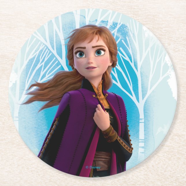 Frozen 2: Anna | Find Your Strength Round Paper Coaster (Front)