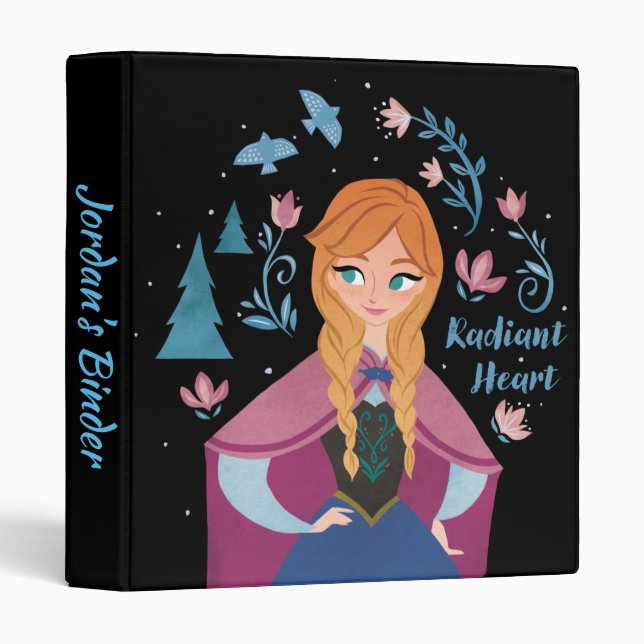 Frozen 2 | Anna "Radiant Heart" Watercolor 3 Ring Binder (Front/Spine)