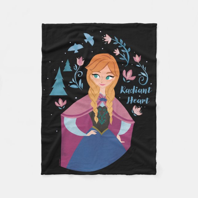 Frozen 2 | Anna "Radiant Heart" Watercolor Fleece Blanket (Front)