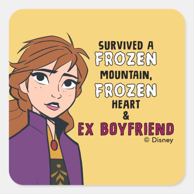 Frozen 2 | Anna "Survived" Square Sticker (Front)