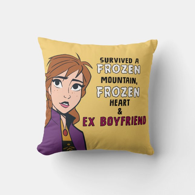 Frozen 2 | Anna "Survived" Throw Pillow (Front)