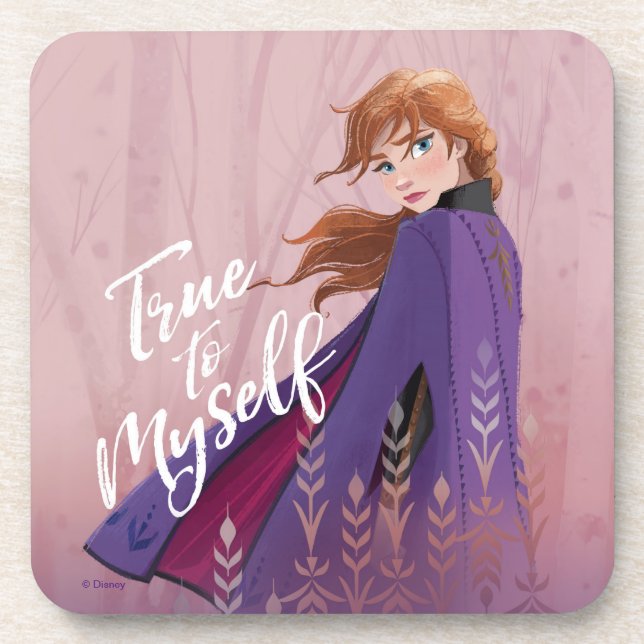 Frozen 2: Anna | True to Myself Beverage Coaster (Front)