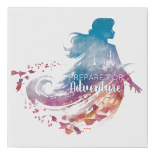 Frozen 2: Anna Watercolor Silhouette Faux Canvas Print