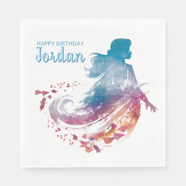 Frozen 2: Anna Watercolor Silhouette Napkins (Front)
