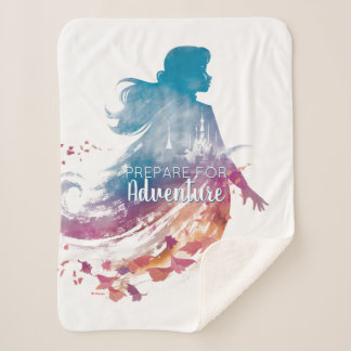 Frozen 2: Anna Watercolor Silhouette Sherpa Blanket