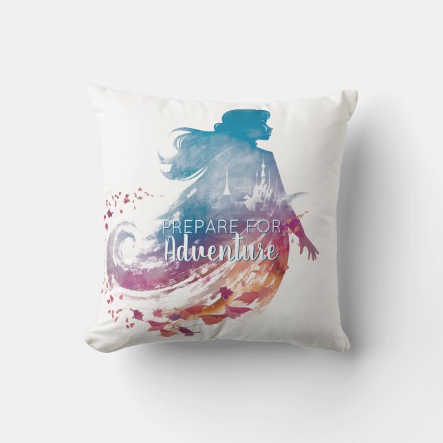 Frozen 2: Anna Watercolor Silhouette Throw Pillow (Front)