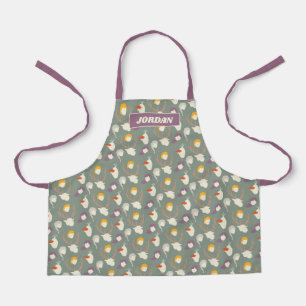 Frozen 2 Character Wood Cut Pattern Apron