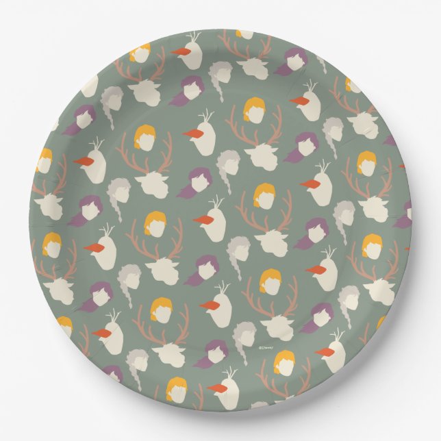 Frozen 2 | Character Wood Cut Pattern Paper Plates (Front)