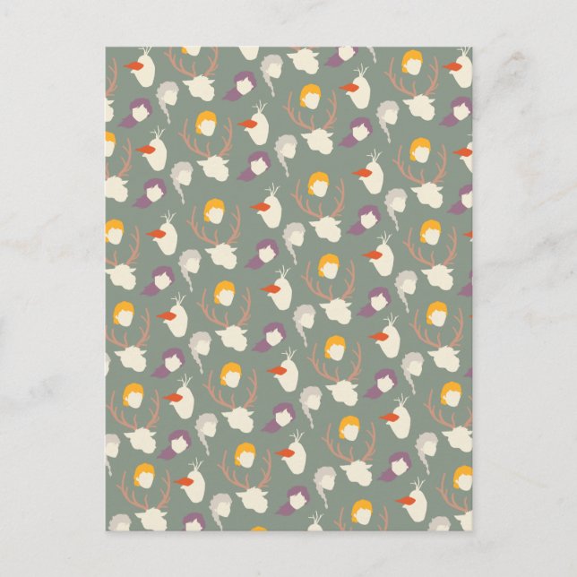 Frozen 2 | Character Wood Cut Pattern Postcard (Front)