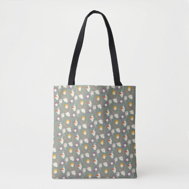 Frozen 2 | Character Wood Cut Pattern Tote Bag (Front)
