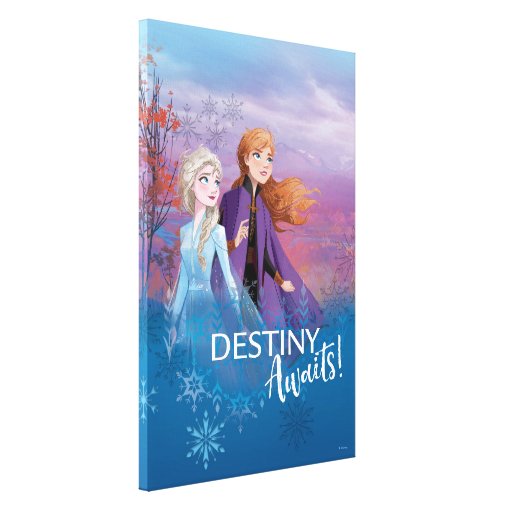 Frozen 2 Elsa And Anna Destiny Awaits Canvas Print Zazzle 