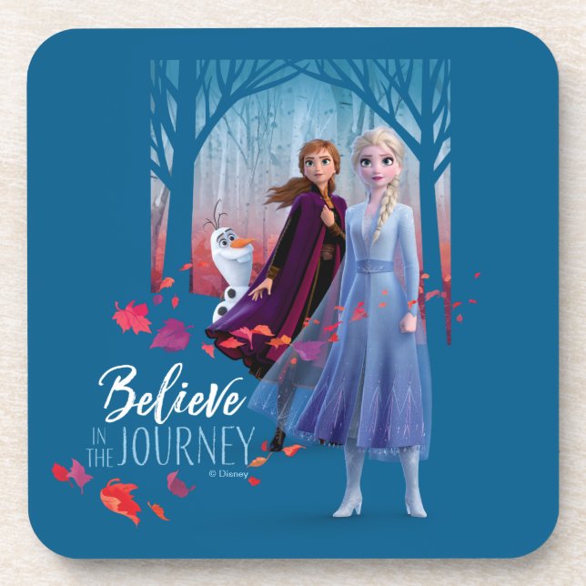 Frozen 2: Elsa, Anna, & Olaf | Believe Beverage Coaster (Front)