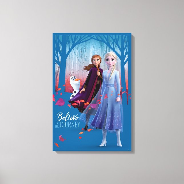 Frozen 2: Elsa, Anna, & Olaf | Believe Canvas Print (Front)