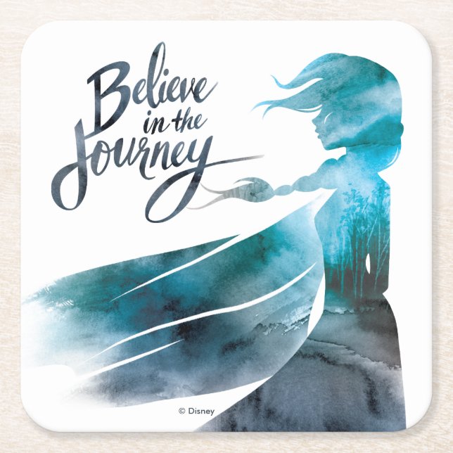 Frozen 2: Elsa | Believe in the Journey Square Paper Coaster (Front)