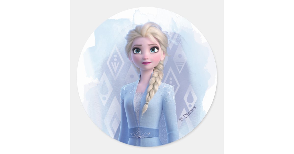 Matroos zag Laptop Frozen 2: Elsa | Face Your Fear Classic Round Sticker | Zazzle