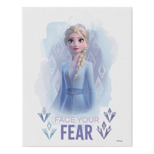 Frozen 2 Elsa  Face Your Fear Faux Canvas Print