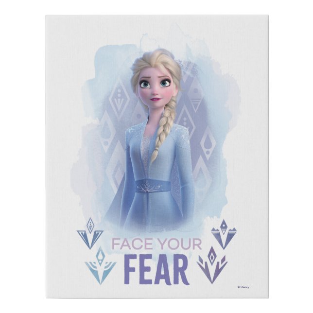 Frozen 2: Elsa | Face Your Fear Faux Canvas Print (Front)