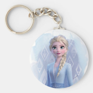 Walt Disney's Frozen Gummi Schlüsselanhänger Elsa oval rubber keychain 