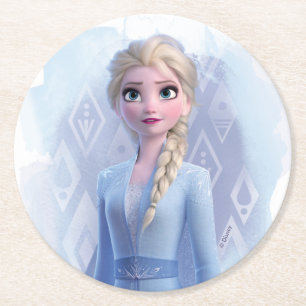 Frozen 2: Elsa   Face Your Fear Round Paper Coaster