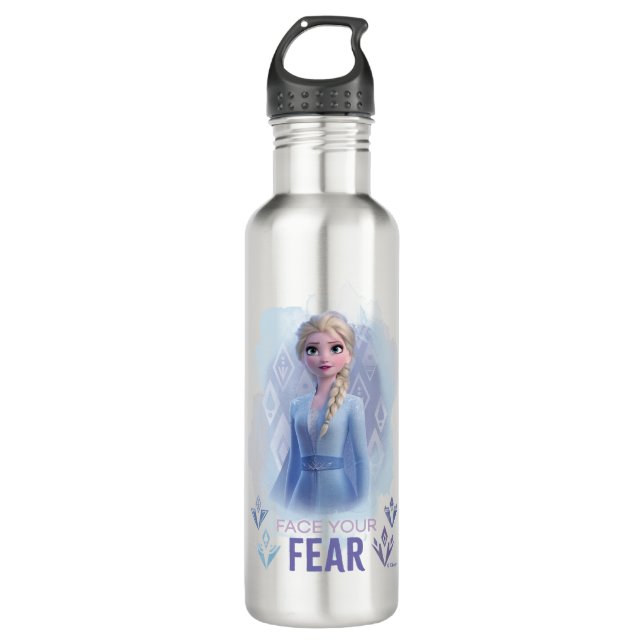 Frozen 2: Elsa | Face Your Fear Stainless Steel Water Bottle (Front)