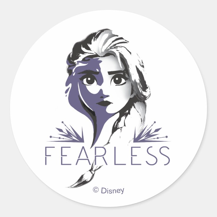 Frozen 2 Elsa Fearless Classic Round Sticker Zazzle