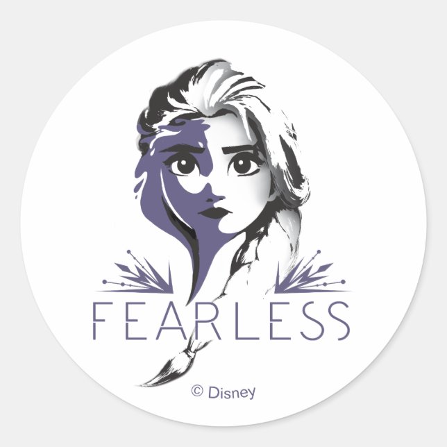 Frozen 2: Elsa | Fearless Classic Round Sticker (Front)