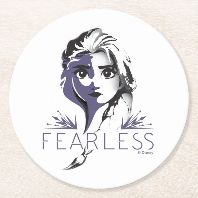 Frozen 2: Elsa | Fearless Round Paper Coaster (Front)