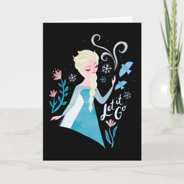 Frozen 2 | Elsa "Let It Go" Watercolor Card (Front)