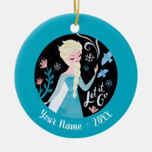 Frozen 2   Elsa "Let It Go" Watercolor Ceramic Ornament