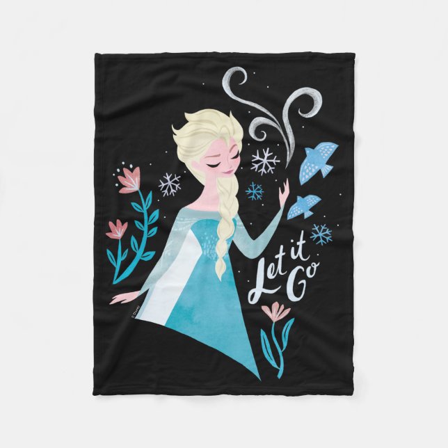 Frozen 2 | Elsa "Let It Go" Watercolor Fleece Blanket (Front)