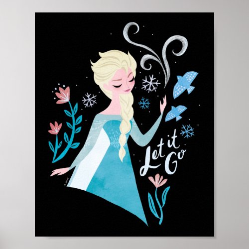 Frozen 2  Elsa Let It Go Watercolor Poster